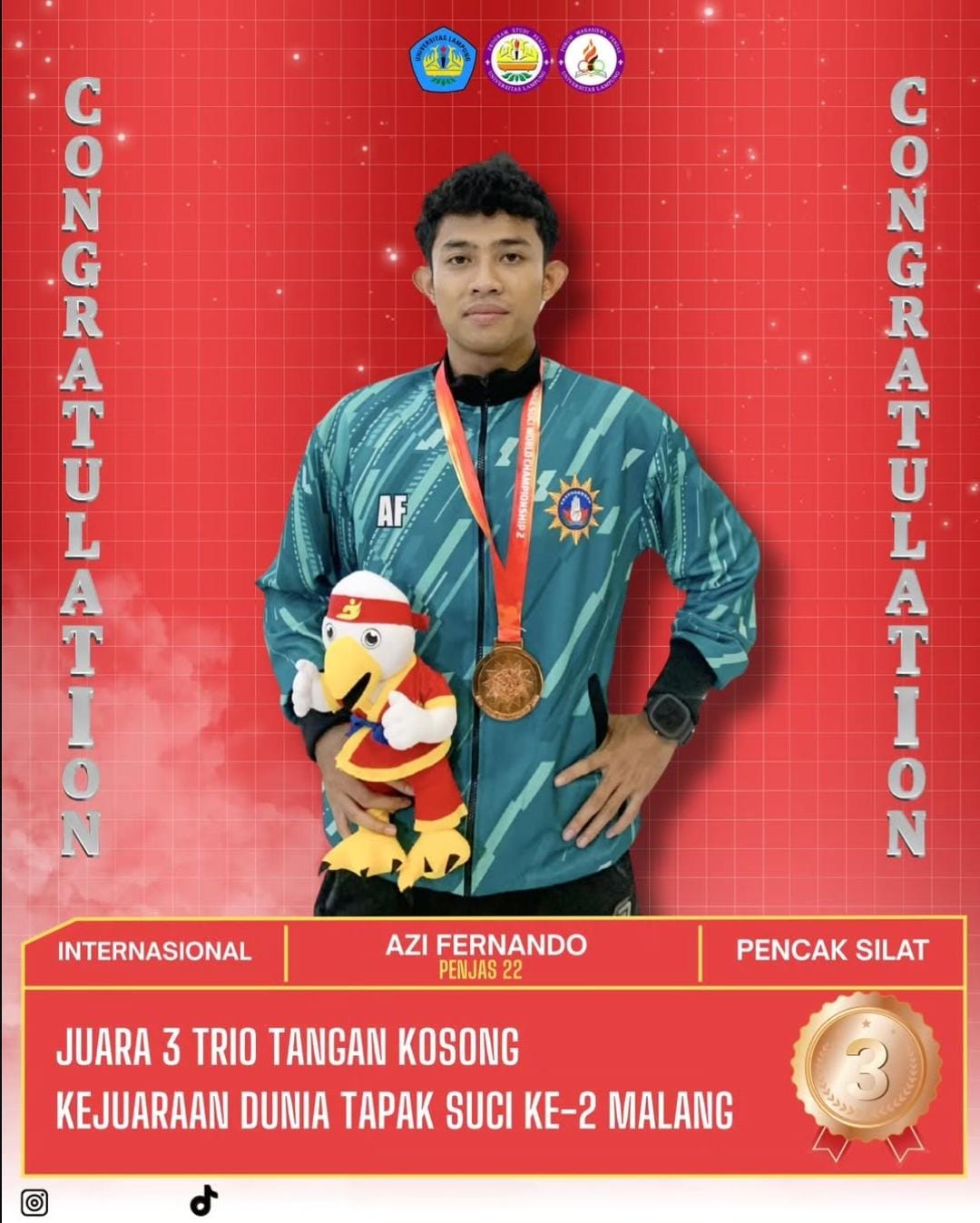 Foto prestasi Kejuaraan Dunia Tapak Suci Ke-2 Malang